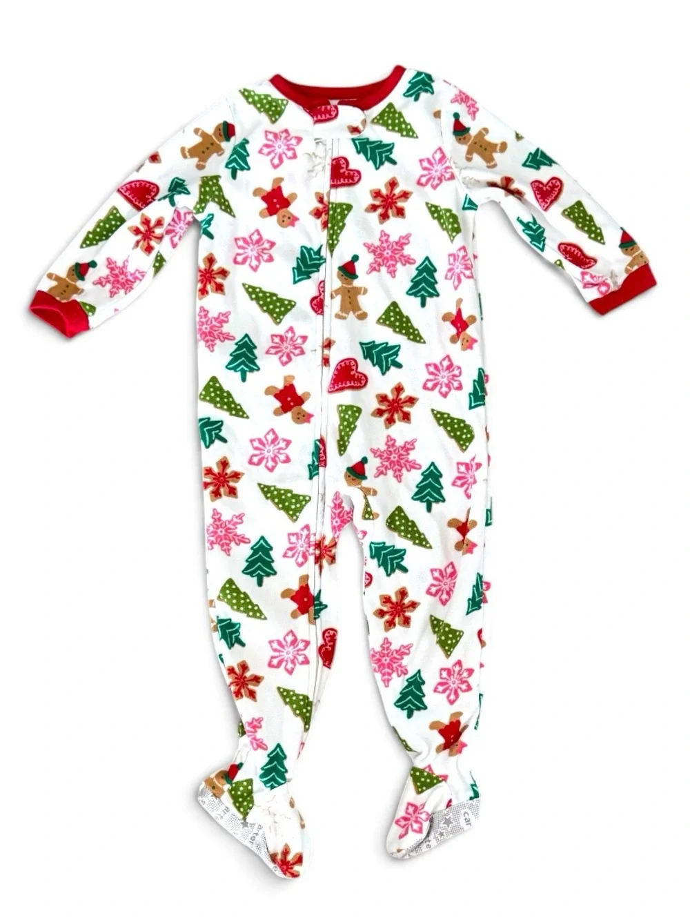 Carter's Girl's Christmas Gingerbread Cookies Fleece Footed Pajama Sleeper